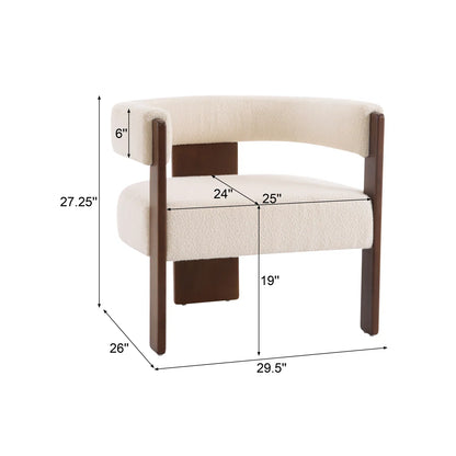 Vellum Modern Upholstered Accent Chair | Teak Wood