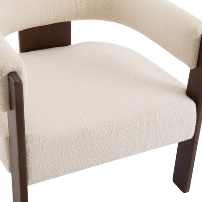Vellum Modern Upholstered Accent Chair | Teak Wood