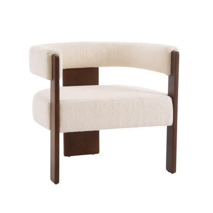 Vellum Modern Upholstered Accent Chair | Teak Wood