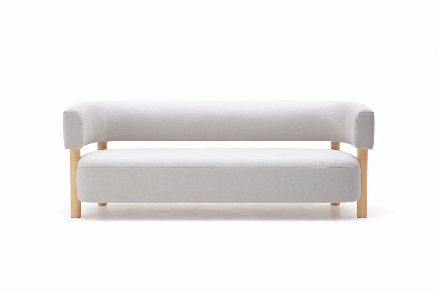 The Dune Three Seater Sofa | Beige Boucle | White Plain
