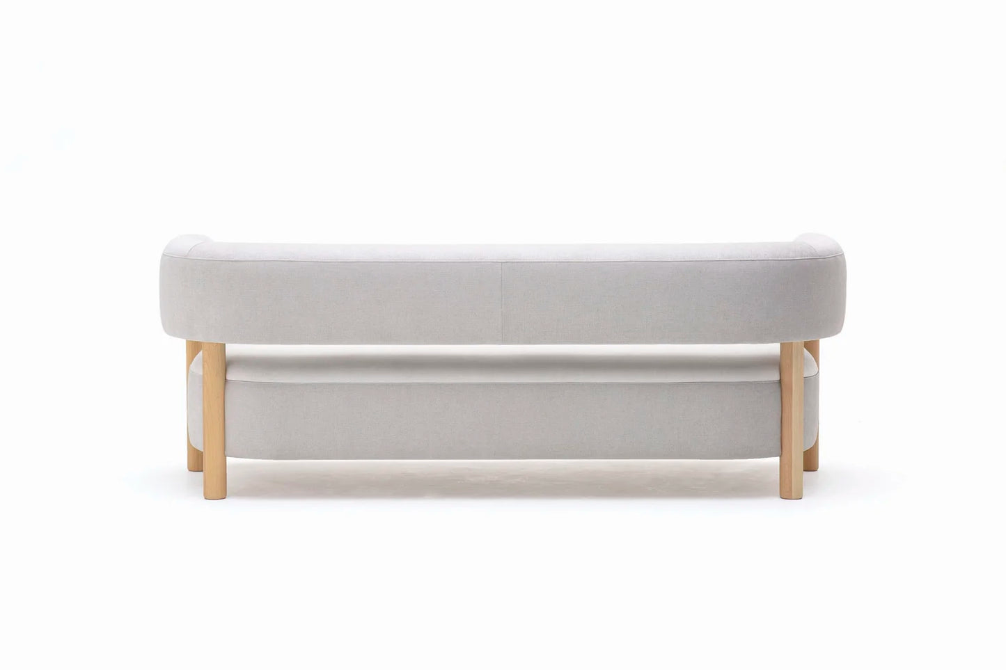 The Dune Three Seater Sofa | Beige Boucle | White Plain