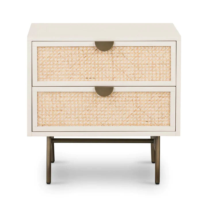 The Dovetail White Bed Side Table | Mango Wood