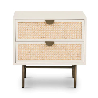 The Dovetail White Bed Side Table | Mango Wood