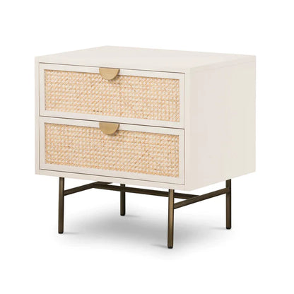 The Dovetail White Bed Side Table | Mango Wood