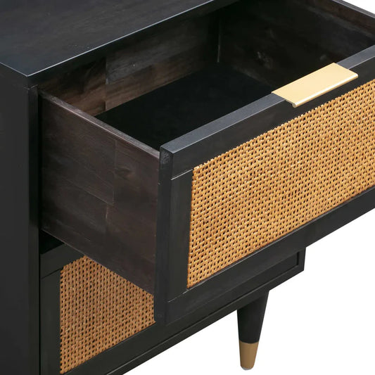 The Keystone Dark Bed Side Table | Mango Wood