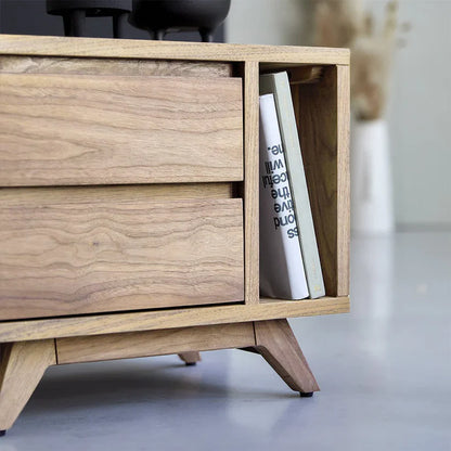 The Bastion Bed Side Table | Acacia Wood