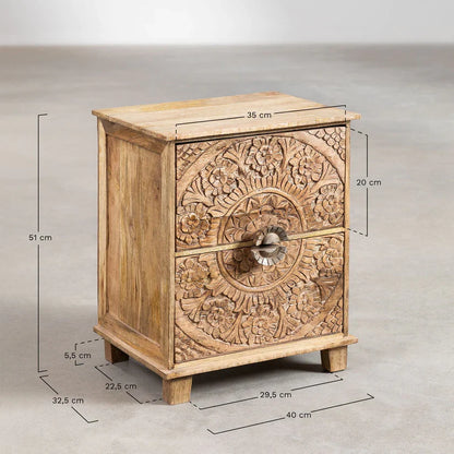 The Ojjas Bed Side Table | Mango Wood