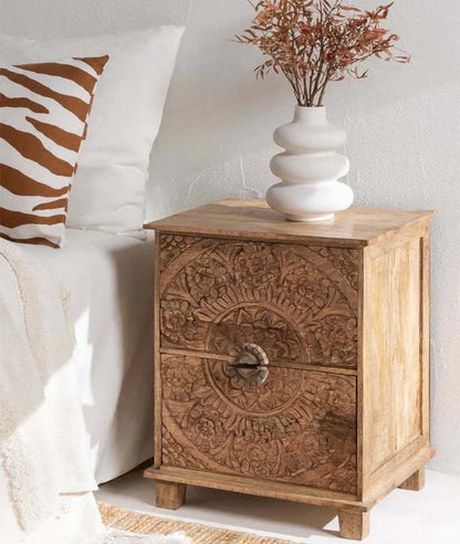 The Ojjas Bed Side Table | Mango Wood