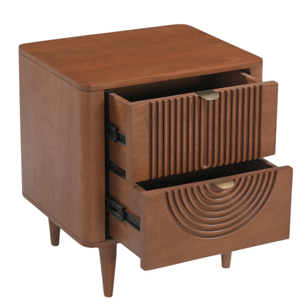 Sawn Nightstand Bed Side Table | Teak Wood