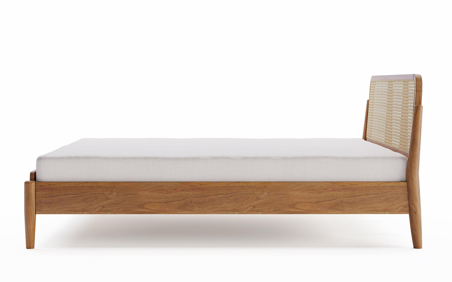 The Selene Rattan Cage Platform Bed | Mango Wood