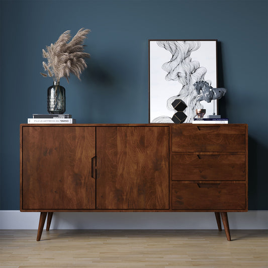 Hamburg Sideboard Storage Cabinet Premium Solid Mango Wood Furniture 3 drawers 2 Compartments #2