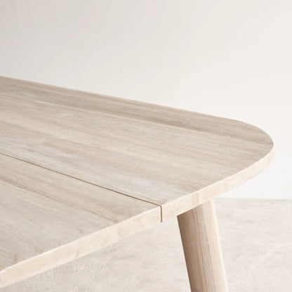 Sleek Outdoor Dining Table Natural Finish Solid Acacia Wood