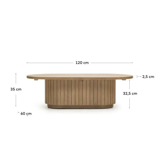 Mist Ovel Center Coffee Table | Solid Wood