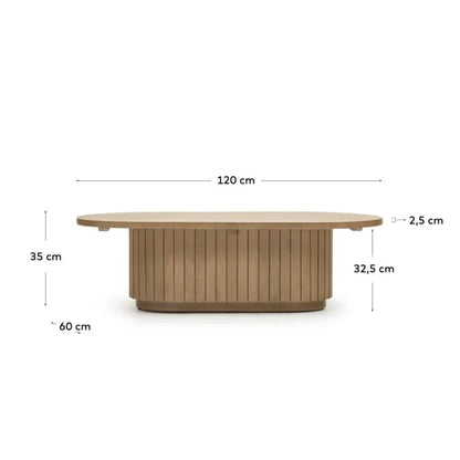 Mist Ovel Center Coffee Table | Solid Wood