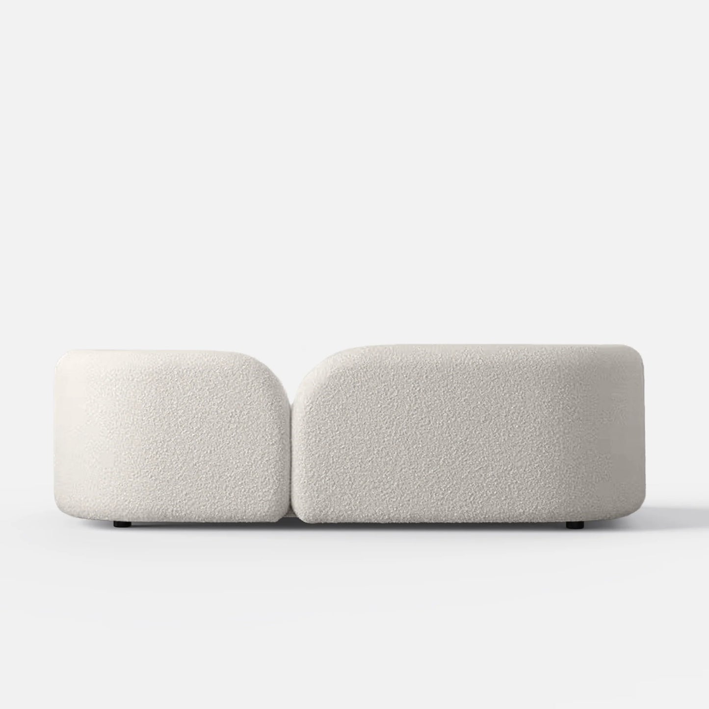 Emilia Three Seater Modern Sofa | White Boucle Fabric