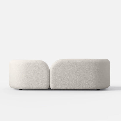 Emilia Three Seater Modern Sofa | White Boucle Fabric