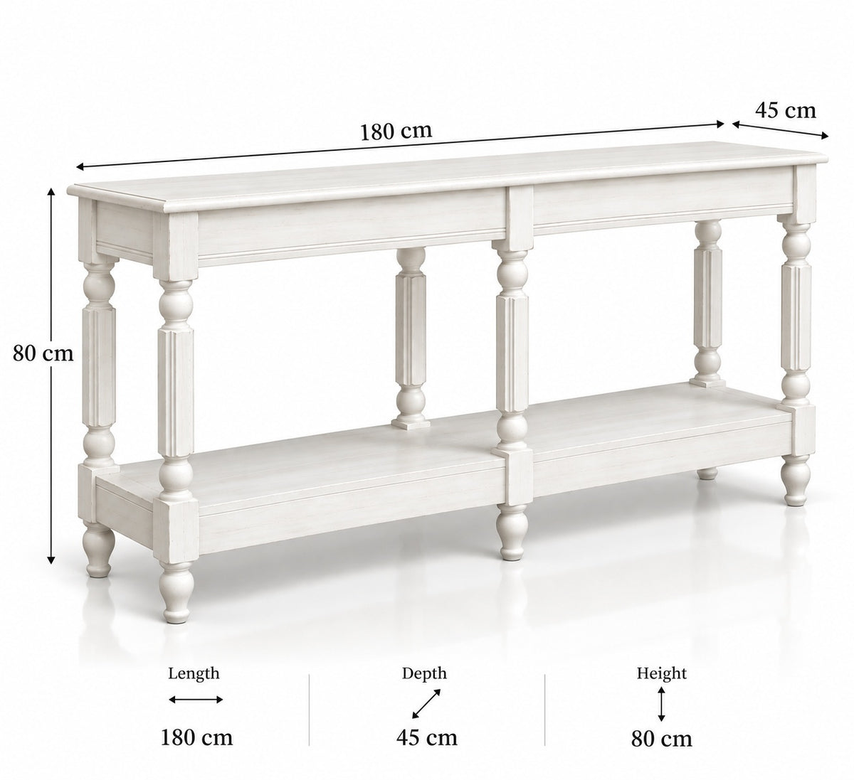 Vriksha Console Table | Mango Wood | Rustic White