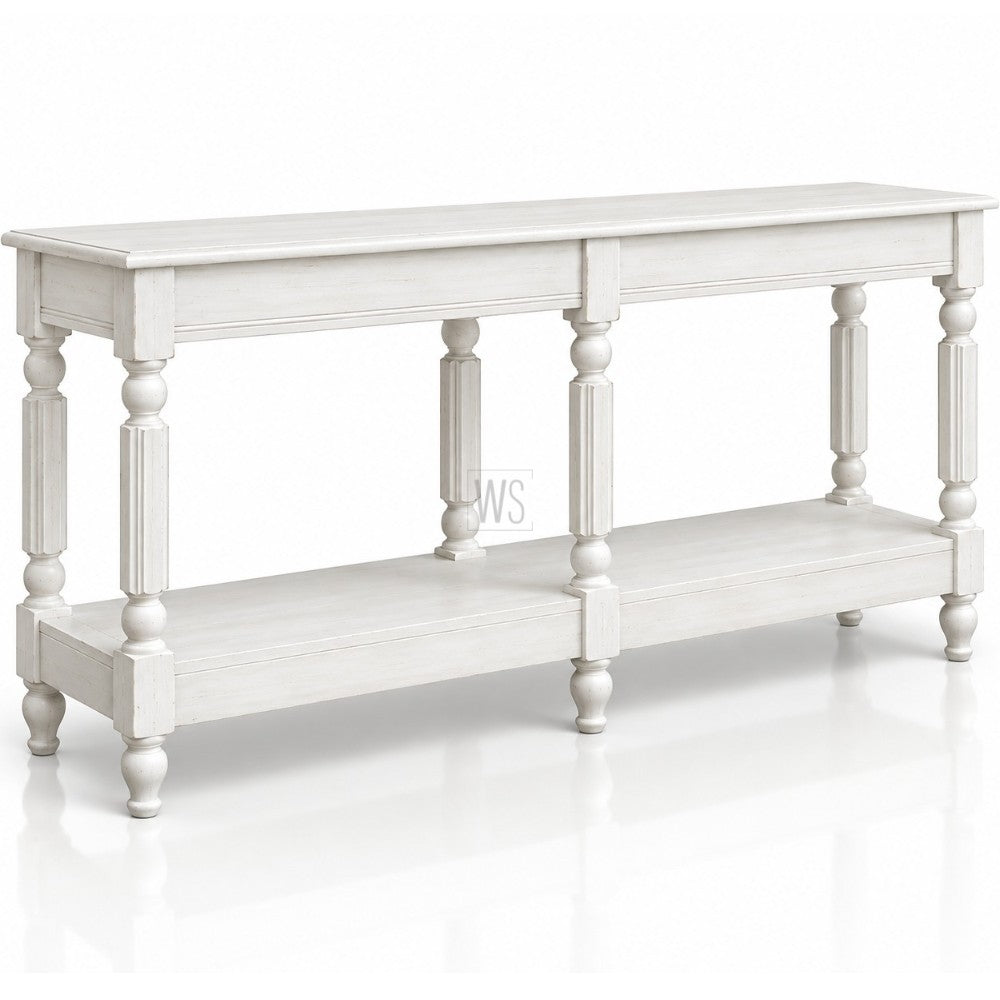 Vriksha Console Table | Mango Wood | Rustic White