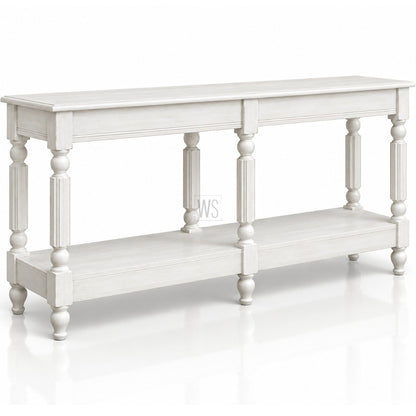 Vriksha Console Table | Mango Wood | Rustic White