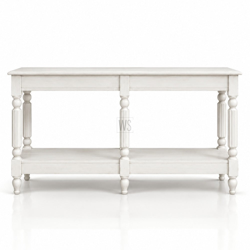 Vriksha Console Table | Mango Wood | Rustic White