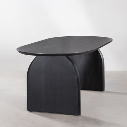 Lyneth Solid Wood Dining Table | Black