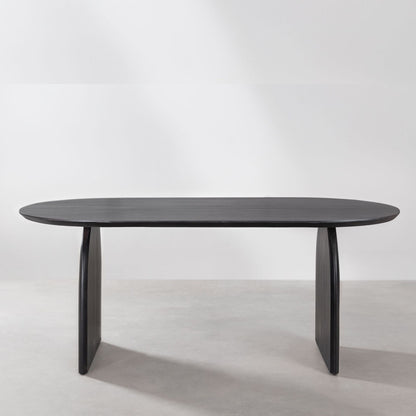 Lyneth Solid Wood Dining Table | Black