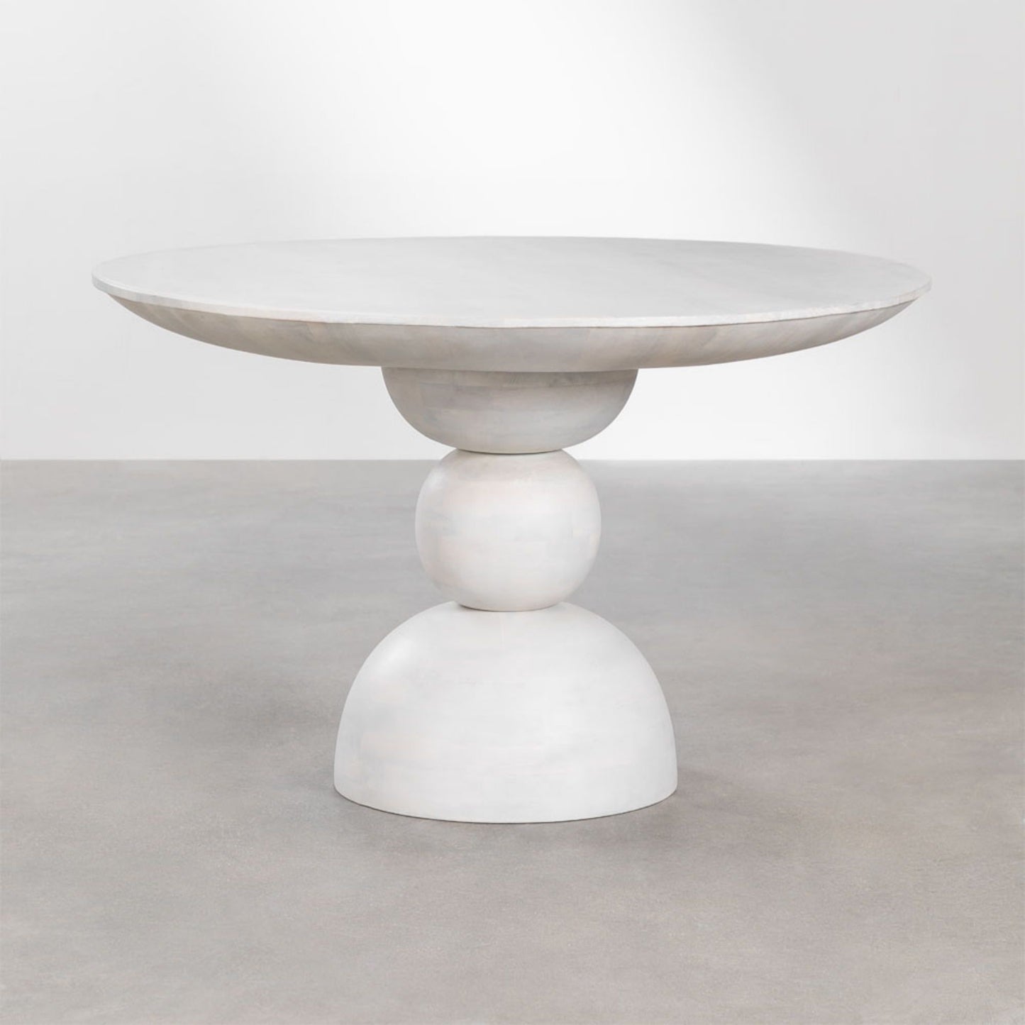 Solenne Round Dining Table Wooden | White Washed