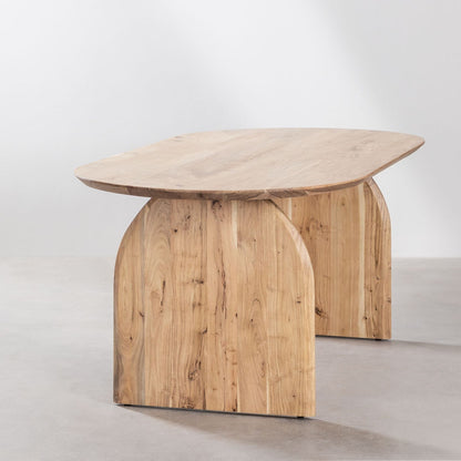 Lyneth Solid Wood Dining Table | Natural Finish