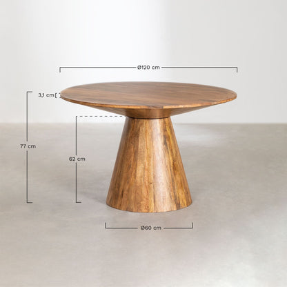 Elysian Round Dining Table Wooden | Honey Finish