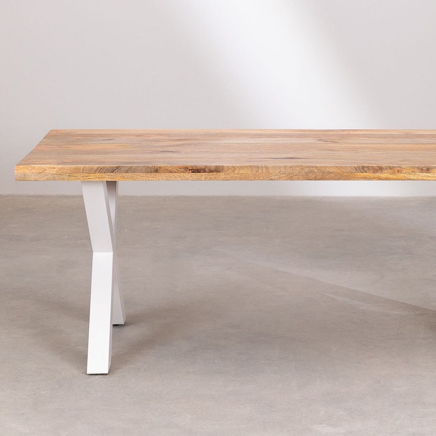 Valora Dining Table Wooden | Natural Finish | Metal Leg