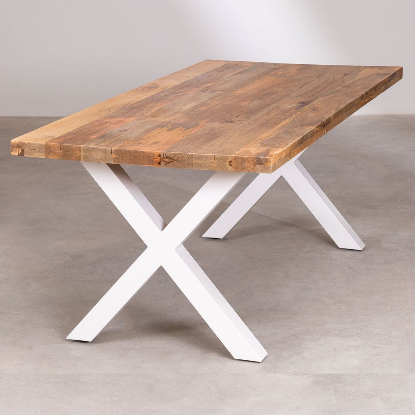 Valora Dining Table Wooden | Natural Finish | Metal Leg