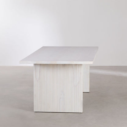 Atelier Solid Wood Dining Table | White Washed