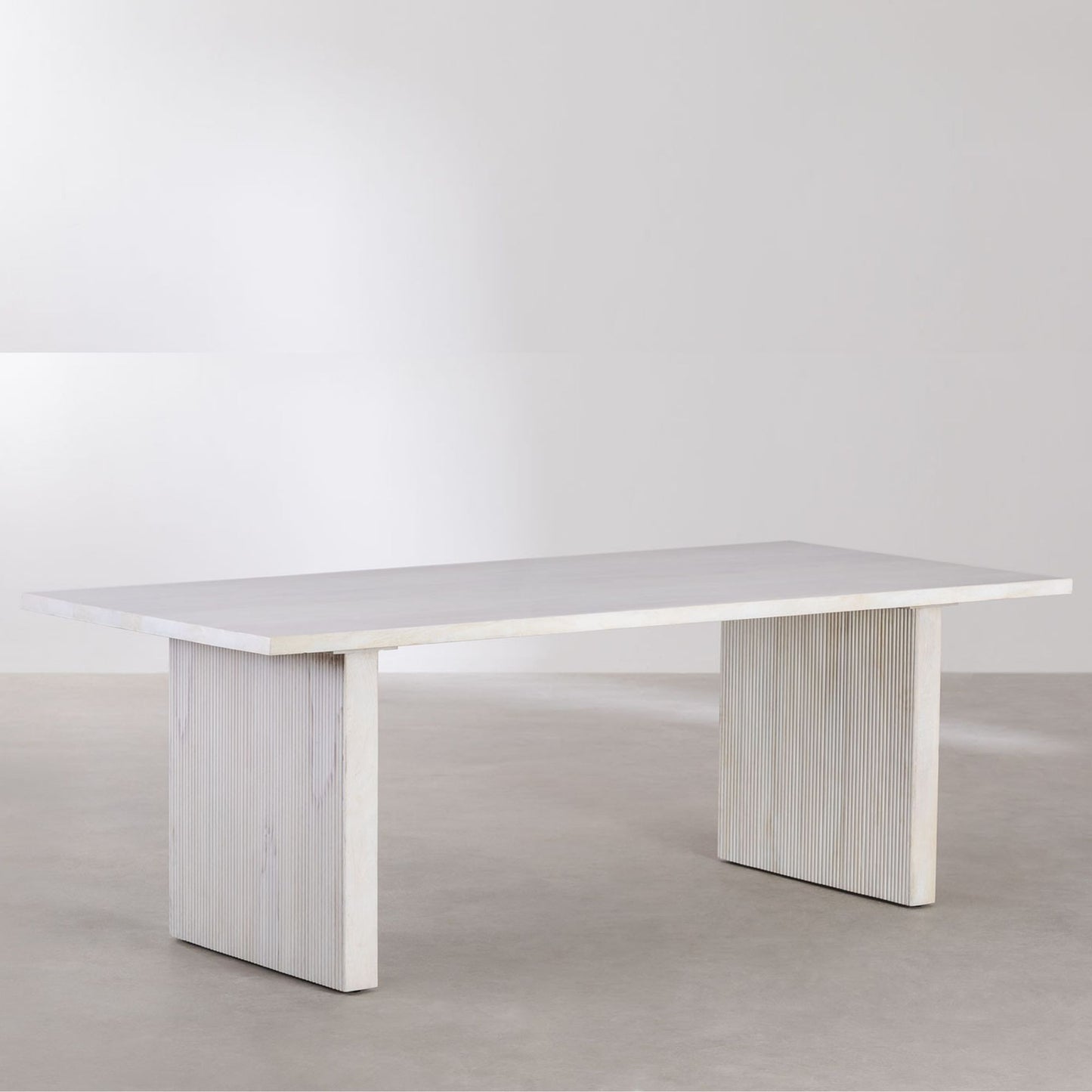 Atelier Solid Wood Dining Table | White Washed