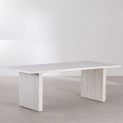 Atelier Solid Wood Dining Table | White Washed