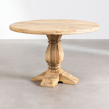 Fausta Round Dining Table Wooden | Natural Finish