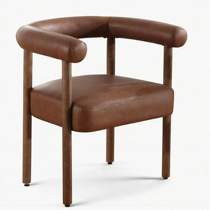 Aalekh Dining Chair | Teak Wood | Leatherette