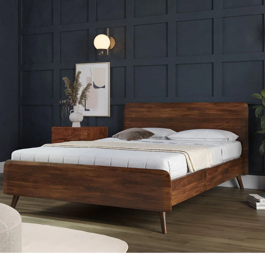 Hamburg Bed Solid Mango Wood Premium Minimalist Design