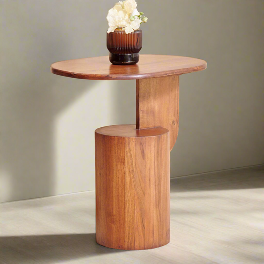 Round End Table Mango Wood