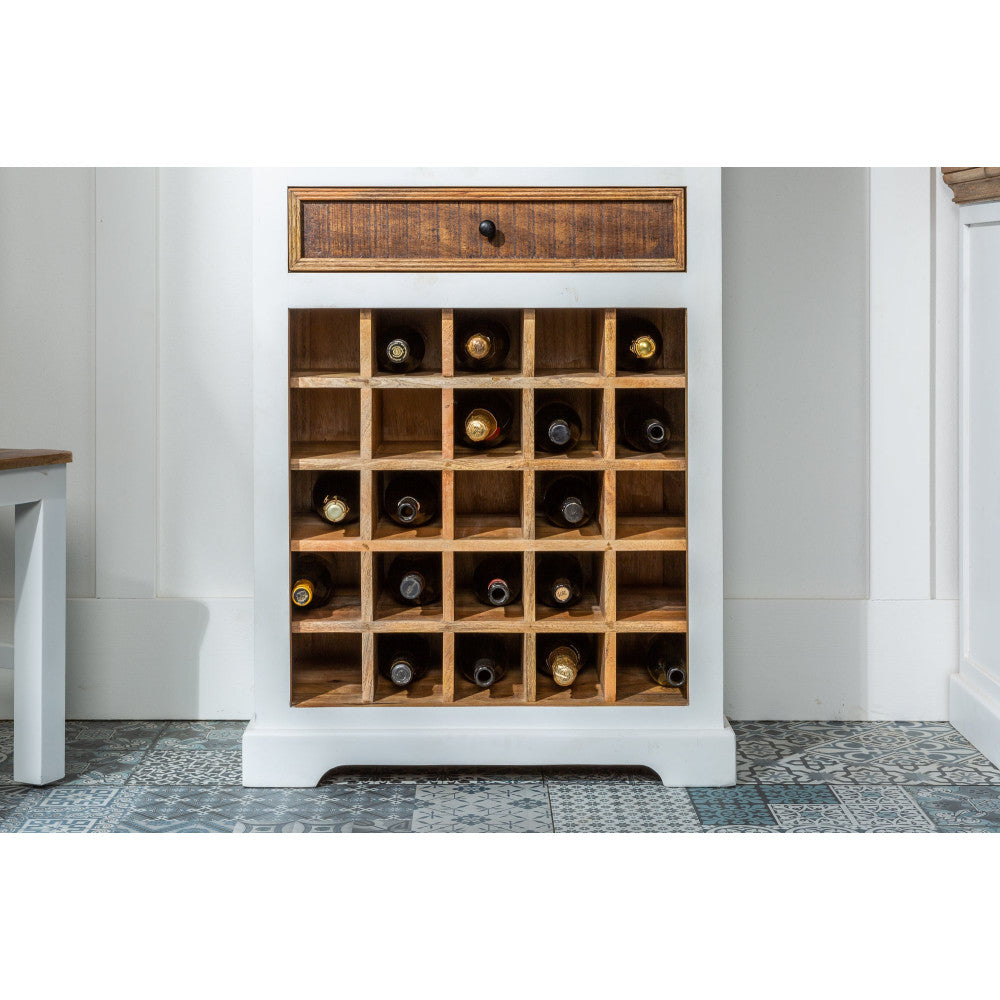 Angel White Rustic Bar Cabinet Storage Unit Premium Wooden Furniture