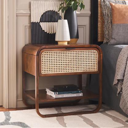 Morlen Nightstand Bed Side Table | Teak Wood