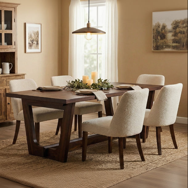 Berlin 6 Seater Dining Table | Teak Finish