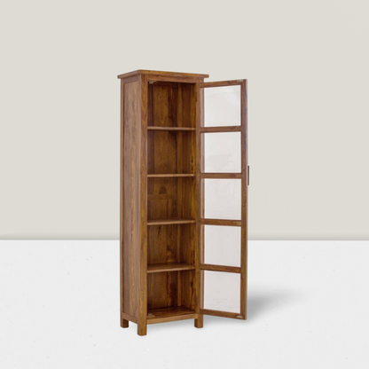 Countryside Bookcase/Showcase Storage Cabinet | Sheesham Wood | Honey Finish