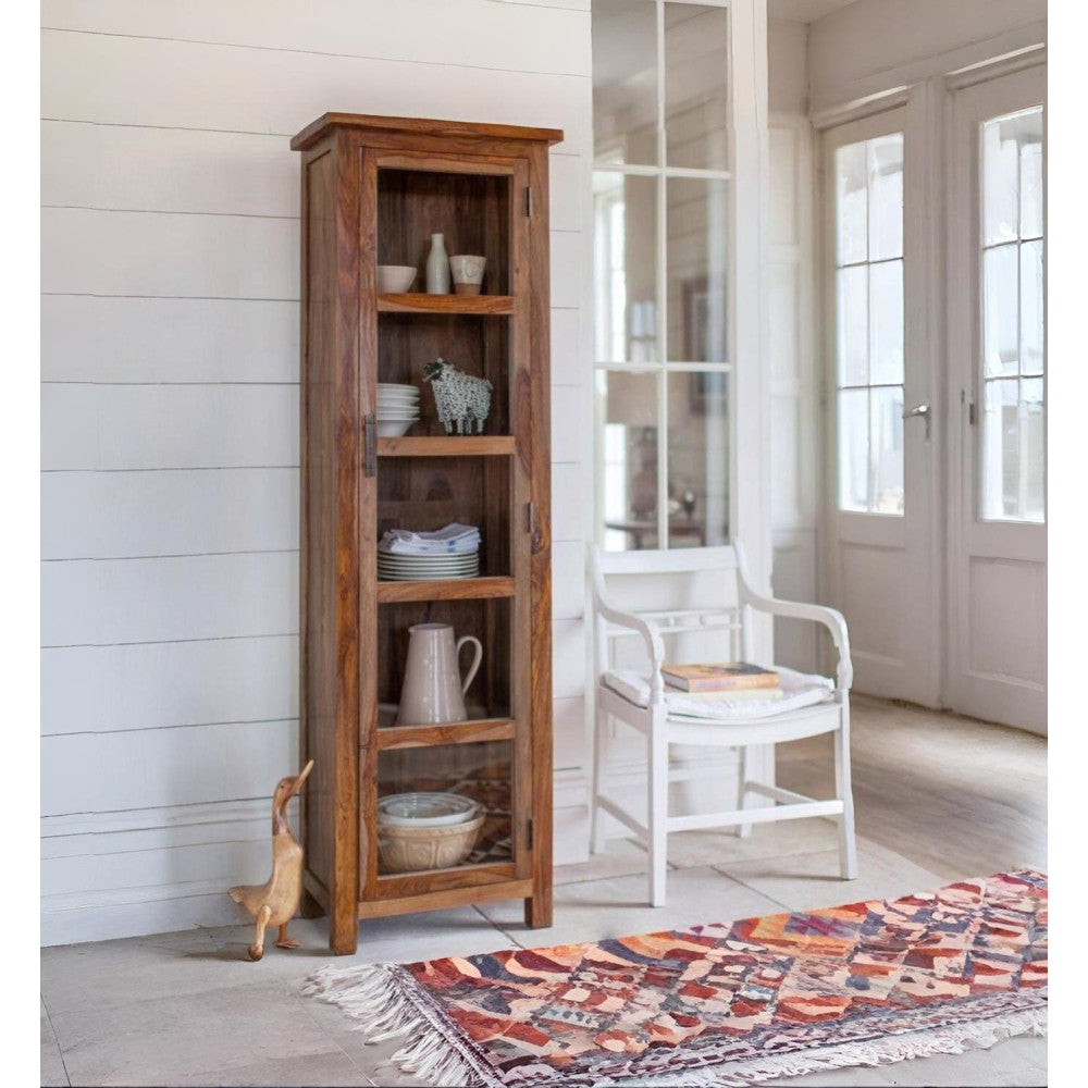 Countryside Bookcase/Showcase Storage Cabinet | Sheesham Wood | Honey Finish