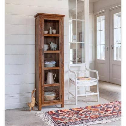 Countryside Bookcase/Showcase Storage Cabinet | Sheesham Wood | Honey Finish