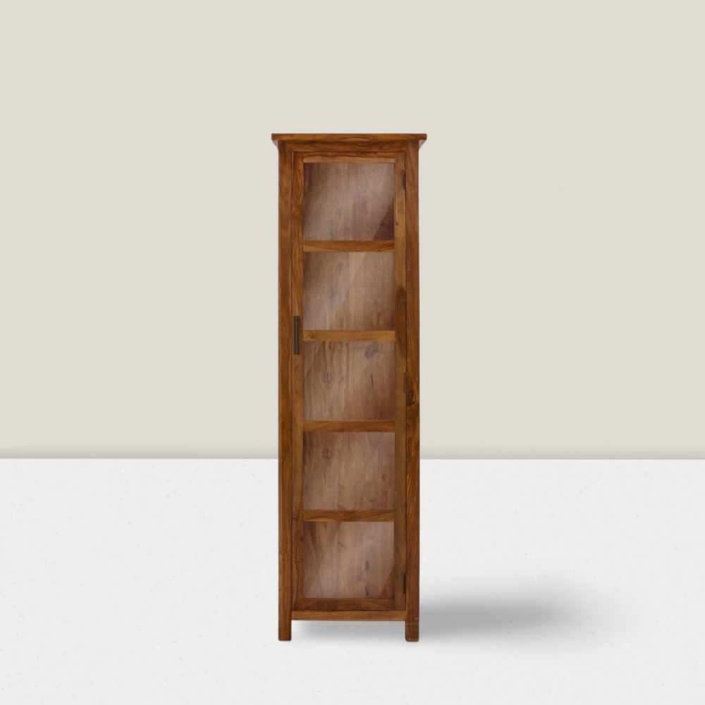 Countryside Bookcase/Showcase Storage Cabinet | Sheesham Wood | Honey Finish