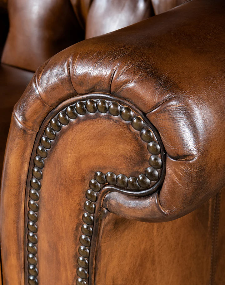 The Lincoln Chesterfield Three Seater Sofa | Caramel Brown