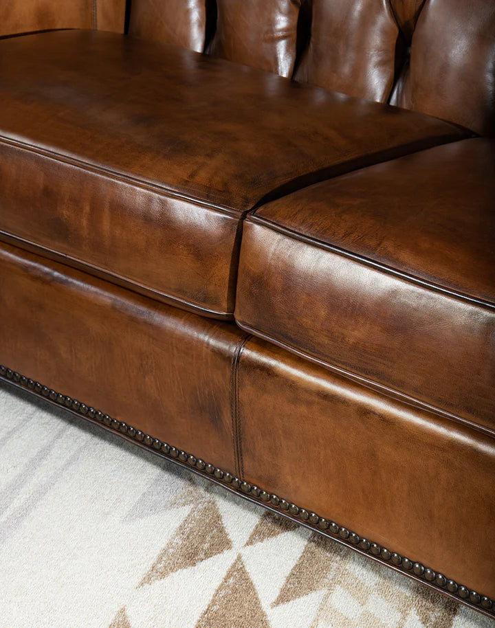 The Lincoln Chesterfield Three Seater Sofa | Caramel Brown