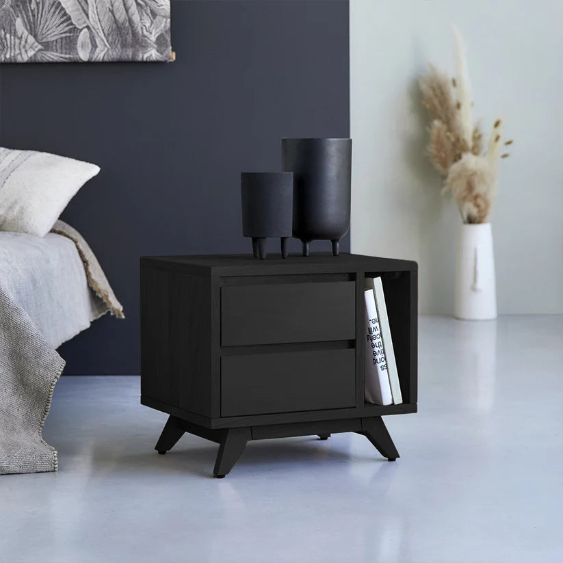 The Bastion Bed Side Table | Acacia Wood