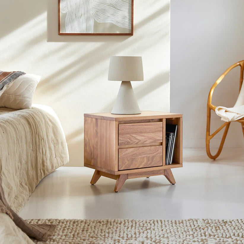 The Bastion Bed Side Table | Acacia Wood