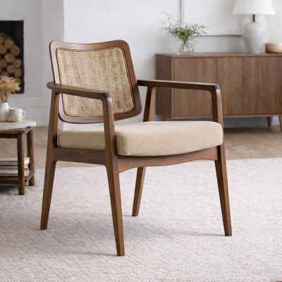 The Kai Teak & Cane Arm chair | Premium Teak Wood